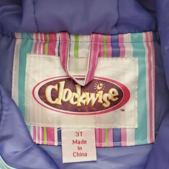 Clockwise Kids Multicolor Vertical Stripes Butterflies Print Raincoat Size 3T - Picture 7 of 10